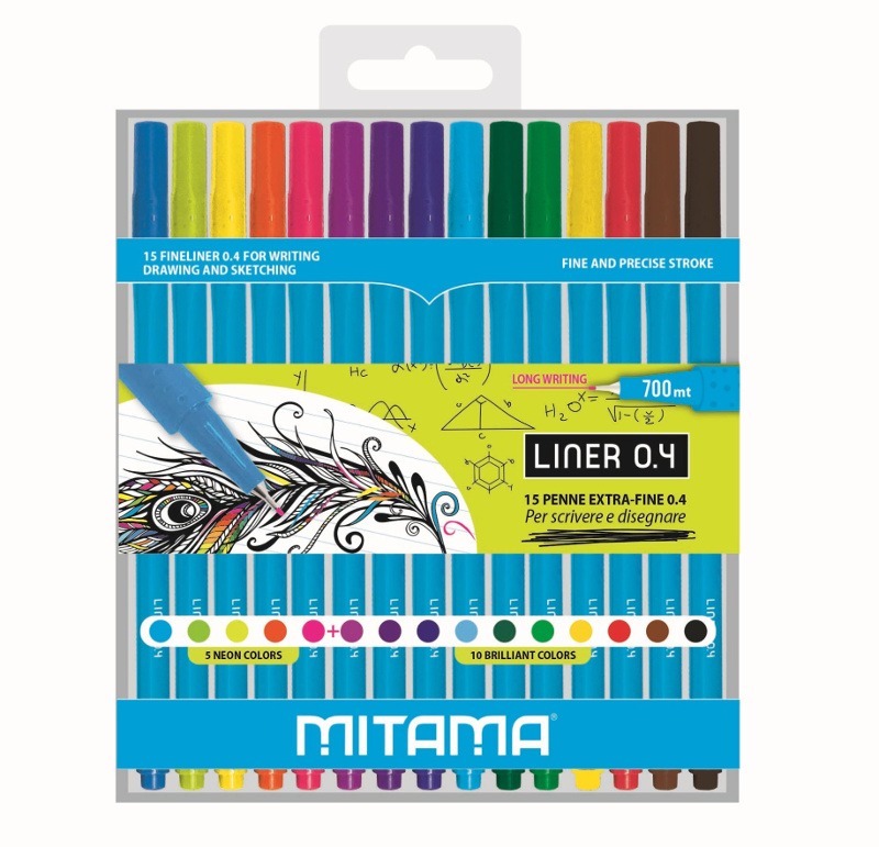 Penna Liner 0.4 Mitama - Colori Assortiti 15 pezzi [cod.62829